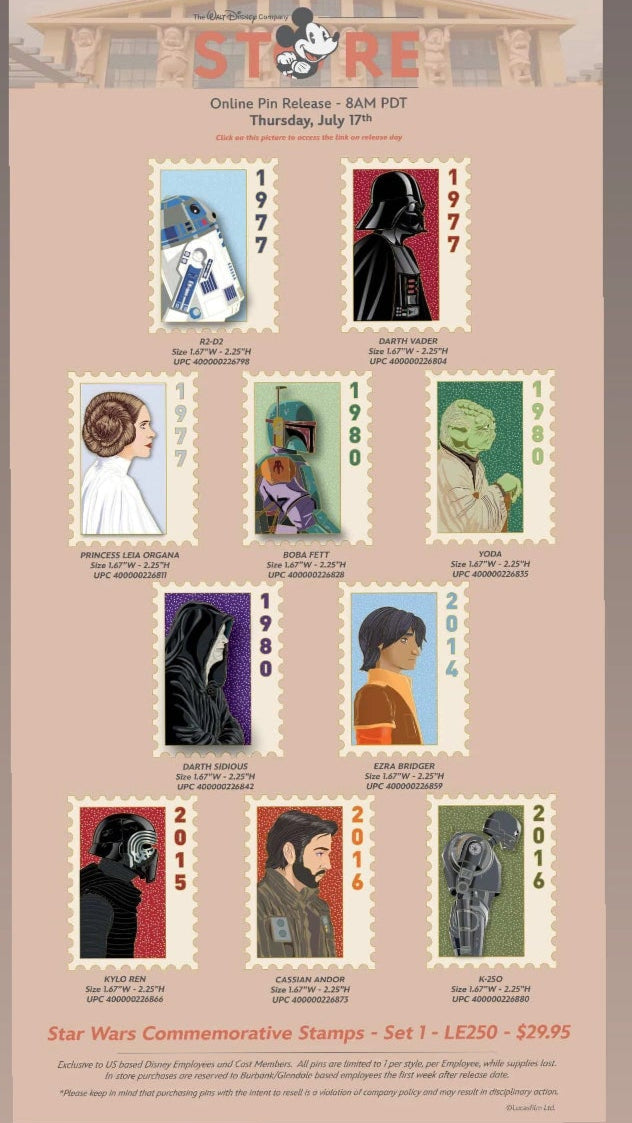 Star wars stamps Dec Pre order