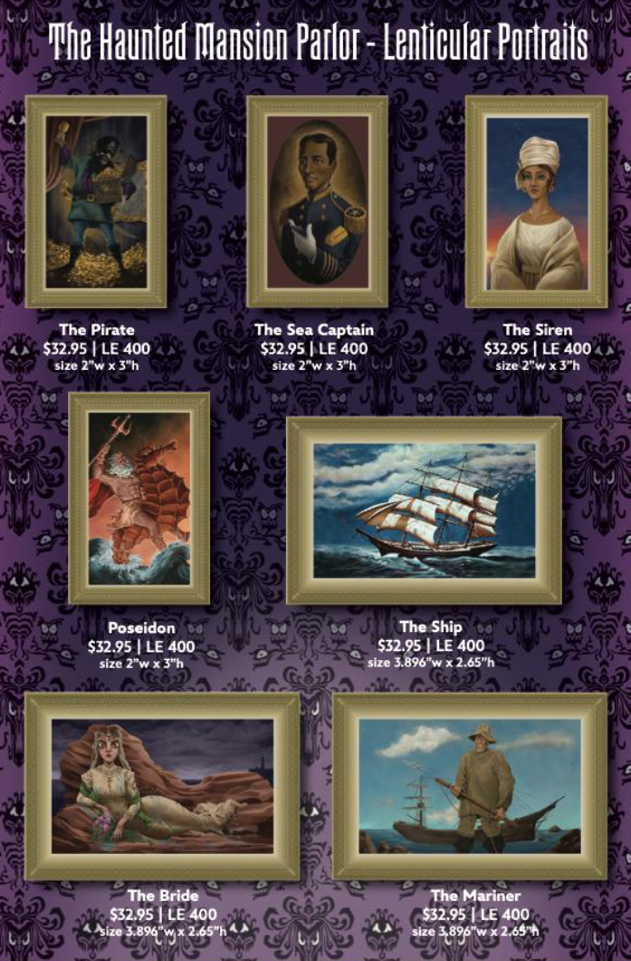 The Haunted Mansion Parlor Lenticular Portraits